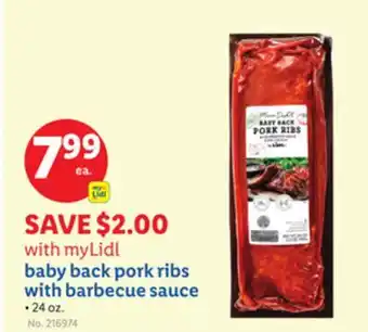Lidl baby back pork ribs with barbecue sauce offer