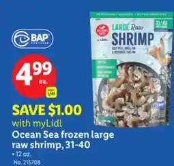 Lidl Ocean Sea frozen large raw shrimp, 31-40 offer