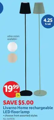 Lidl Livarno Home rechargeable LED floor Lamp offer