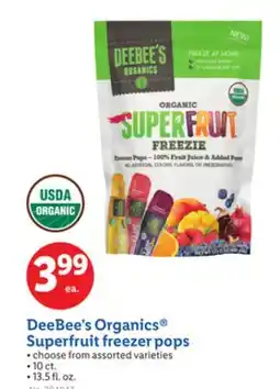 Lidl DeeBee's Organics Superfruit freezer pops offer