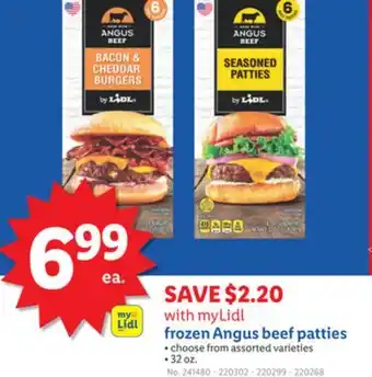 Lidl frozen Angus beef patties offer