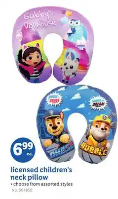 Lidl licensed children's neck pillow offer