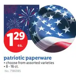 Lidl Patriotic paperware offer