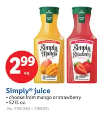 Lidl Simply juice offer