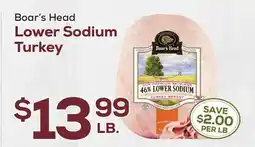 DeCicco & Sons Boar's Head Lower Sodium Turkey offer