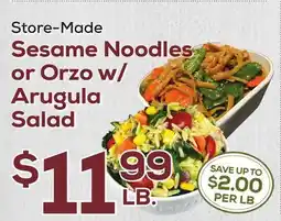 DeCicco & Sons Sesame Noodles or Orzo w/Arugula Salad offer