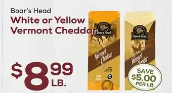 DeCicco & Sons Boar's Head White or Yellow Vermont Cheddar offer