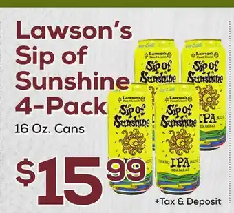 DeCicco & Sons Lawson's Sip of Sunshine 4-Pack offer