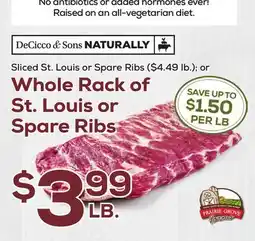 DeCicco & Sons DeCicco & Sons Whole Rack of St. Louis or Spare Ribs offer