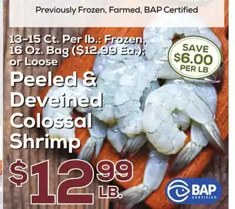 DeCicco & Sons Peeled & Deveined Colossal Shrimp offer
