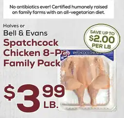 DeCicco & Sons Halves or Bell & Evans Spatchcock Chicken 8-Pc. Family Pack offer