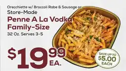 DeCicco & Sons Orecchiette w/Broccoli Rabe & Sausage or Store-Made Penne A La Vodka-Size offer