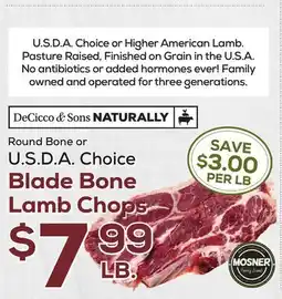 DeCicco & Sons U.S D. A. Choice Blade Bone Lamb Chops offer