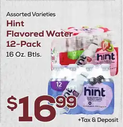 DeCicco & Sons Hint Flavored Water 12-Pack offer