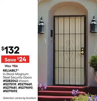 Lowe's In-Stock Magnum Steel Security Doors offer