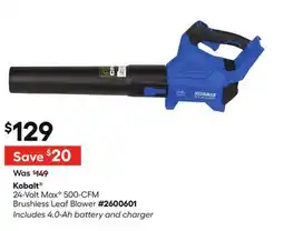 Lowe's 24-Volt MaxC 500-CFM Brushless Leaf Blower offer