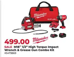 Runnings M18 1/2 High Torque Impact Wrench & Grease Gun Combo Kit offer