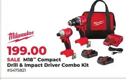 Runnings M18 Compact Drill & Impact Driver Combo Kit offer
