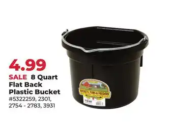 Runnings 8 Quart Flat Back Plastic Bucket offer