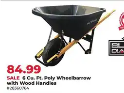 Runnings 6 Cu. Ft. Poly Wheelbarrow with Wood Handles offer