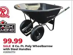 Runnings 8 Cu. Ft. Poly Wheelbarrow with Steel Handles offer
