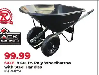 Runnings 8 Cu. Ft. Poly Wheelbarrow with Steel Handles offer