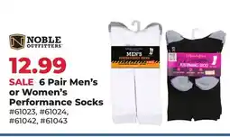 Runnings 6 Pair Men's or Women's Performance Socks offer