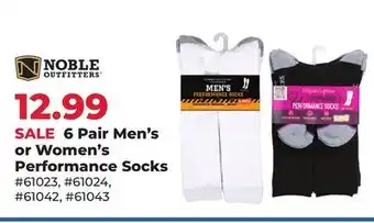 Runnings 6 Pair Men's or Women's Performance Socks offer