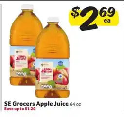 Winn Dixie SE Grocers Apple Juice offer