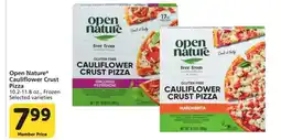 Albertsons Open Nature Cauliflower Crust Pizza - 10.2-11.8 oz., Frozen Selected varieties offer