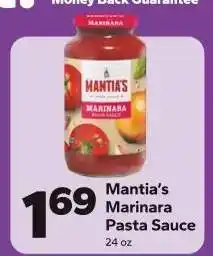 Save a Lot Mantia's Marinara Pasta Sauce offer