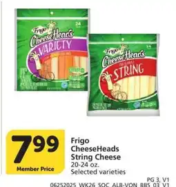 Albertsons Frigo CheeseHeads String Cheese - 20-24 oz. Selected varieties offer