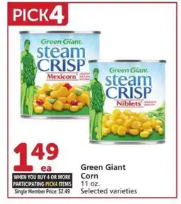 Albertsons Green Giant Corn - 11 oz. Selected varieties Single Member Price: $2.49 offer
