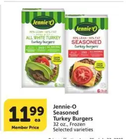 Albertsons Jennie-O Seasoned Turkey Burgers - 32 oz., Frozen Selected varieties offer
