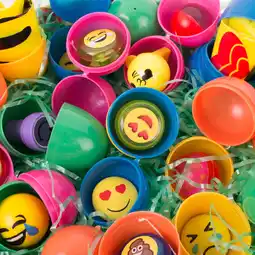 Walmart Kids Trendy Emoji Emoticon Smile Toys 2.5 Filled Easter Eggs, 12 CT, Assorted offer