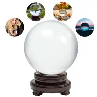 Walmart Bimiti Clear 5.9 Crystal Glass Decorative Ball offer