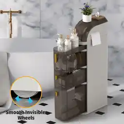 Walmart Ymokee Slim Bathroom Storage Cabinet, Waterproof Bathroom Organizer with Drawers for Small Spaces offer
