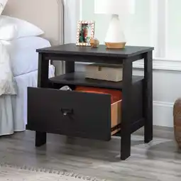 Walmart Sauder Trestle 1-Drawer Nightstand, Raven Oak Finish offer