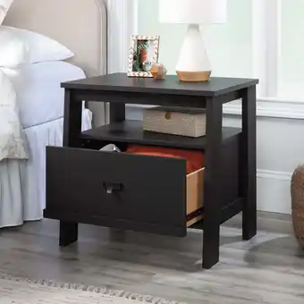Walmart Sauder Trestle 1-Drawer Nightstand, Raven Oak Finish offer