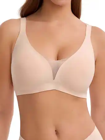 Walmart LUCKMEEY Deep V Seamless Bras for Women Cross-Back Straps Full Coverage Soft Wireless Bra offer