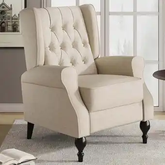 Walmart Jocisland Wingback Recliner Chair for Living Room,High Back and Thick Armrest,Fabric Light Beige offer