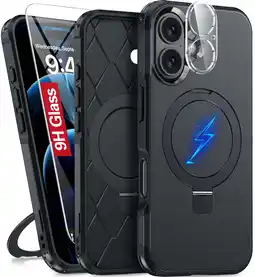 Walmart Magnetic Stand for iPhone 16 Plus Case with 9H Screen & Lens Protector offer