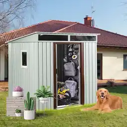 Walmart Aurlrtil 6 x 5FT Outdoor Metal Storage Shed with Window and Metal foundation for Garden,Lawn White offer
