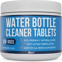 Walmart Essential Values Water Reservoir Bottle Cleaning Tablets Remove Stains & Odors - 24 Pack offer