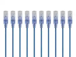 Walmart Monoprice 10-Pack, SlimRun Cat6A Ethernet Network Patch Cable, 5ft Blue offer