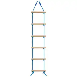 Walmart yotijay Fun Climbing Rope Ladder with 6-Section Straps for Playground Kids blue and wooden offer