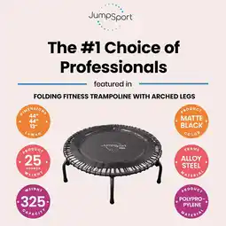 Walmart 44-Inch Foldable Fitness Trampoline with Adjustable Tension and Arched Legs for Low-Impact Exercise offer
