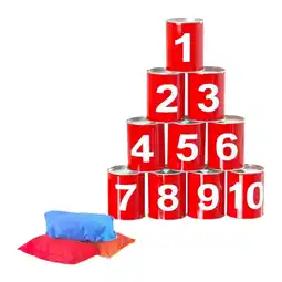 Walmart yotijay Toss Game Carnival Teen Family Holiday Party Knockdown Can Game Set offer
