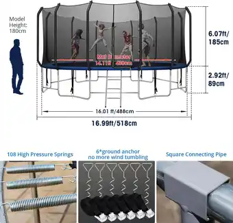 Walmart 12FT Trampoline with Enclosure, Durable Outdoor Recreational Jumping for Kids and Adults, Blue offer