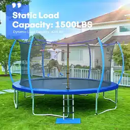 Walmart 1500LBS Weight Capacity Trampoline with No-Gap Design and Safety Enclosure Net for Kids and Adults offer